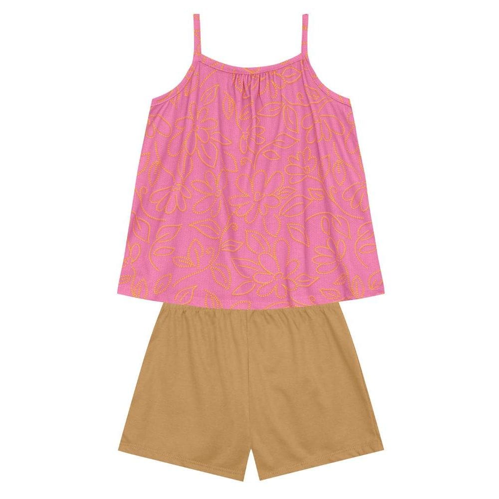 Conjunto infantil menina de flores Brandili