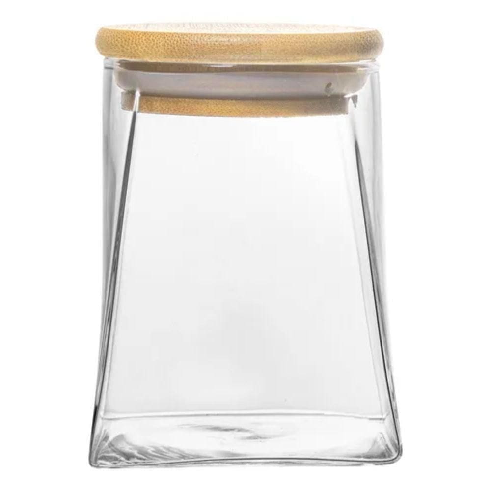 Pote Hermético Borosilicato com Tampa em Bambu 350ml Quanhe
