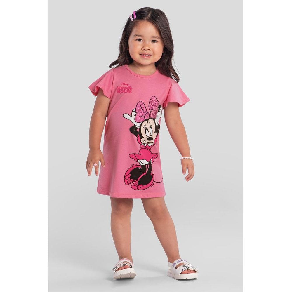 Vestido infantil menina brilhante da Minnie Mouse Brandili