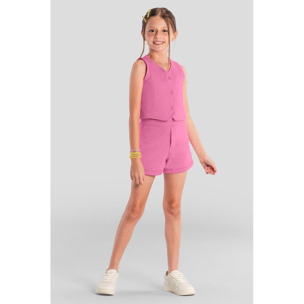 Conjunto infantil menina em moletinho Brandili