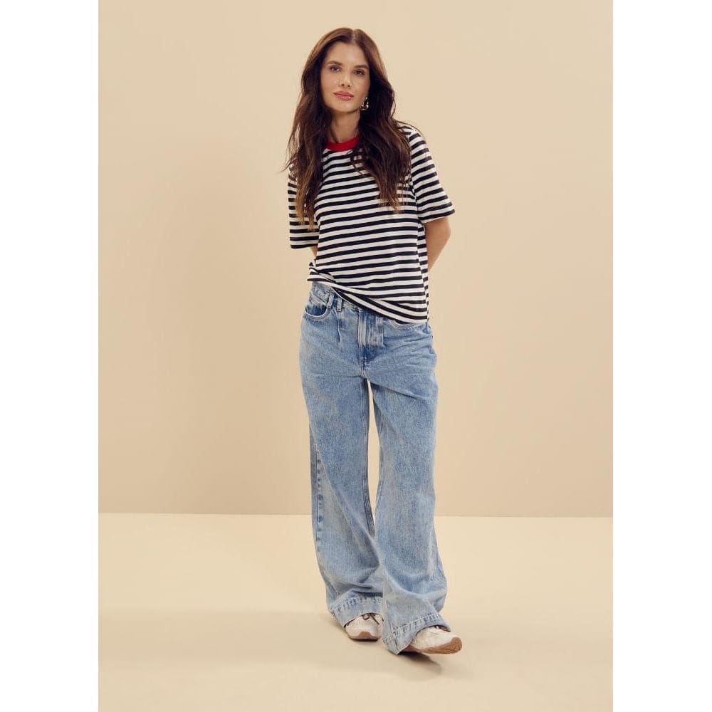 Blusa feminina com listras collab Essendi e Brandili