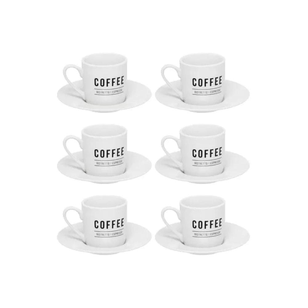 Xicara De Cafe Manhattan Branco 80Ml 6Pcs