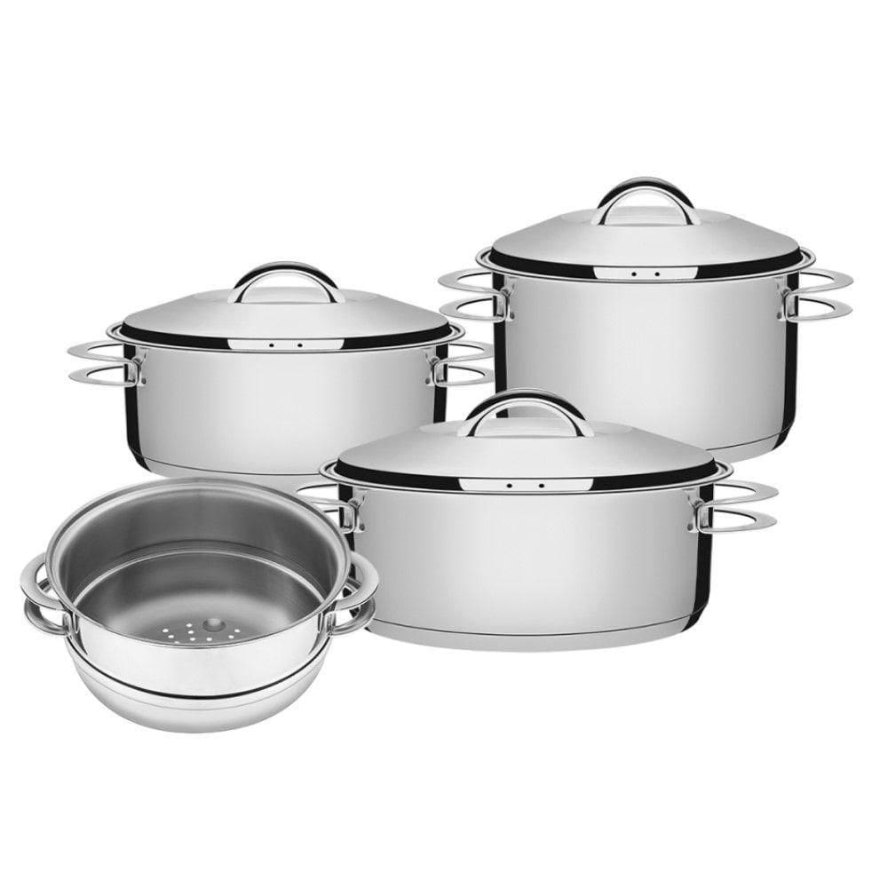 Jogo Caçarola Solar 3 Peças Cozi-vapore Aço Inox Tramontina