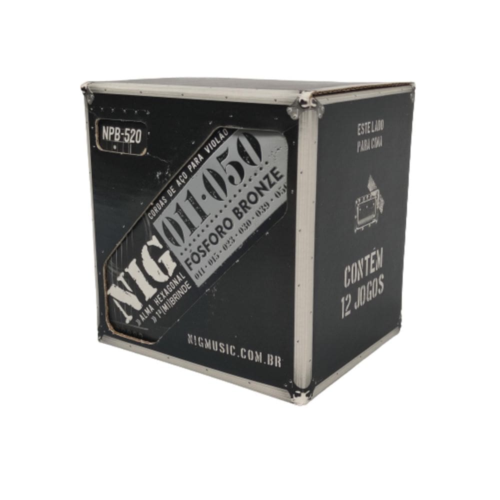 Caixa 12 Cordas Nig Violao Aco Fosforo Bronze Npb520 011