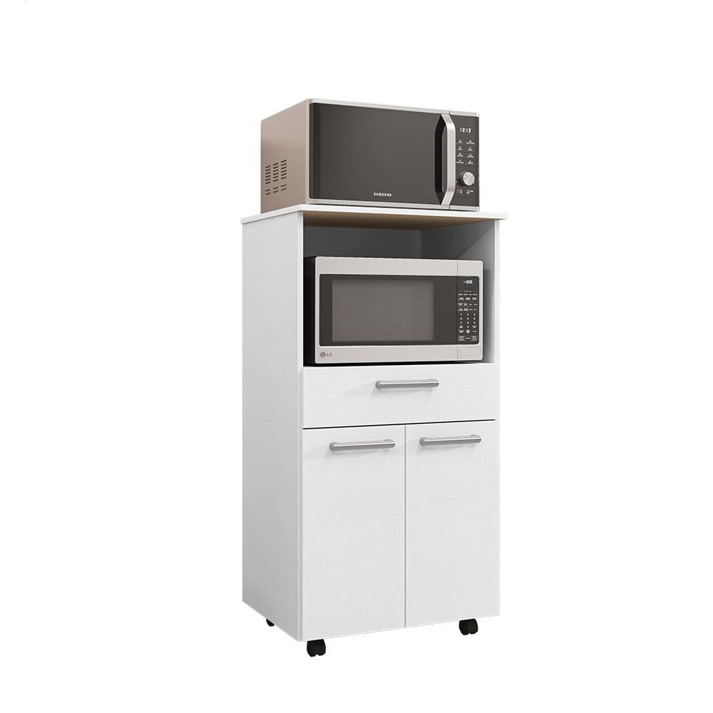 Balcão Duplo para Forno 2 Portas 1 Gaveta Duetto BCO/Supremo - SSX Multicoisas