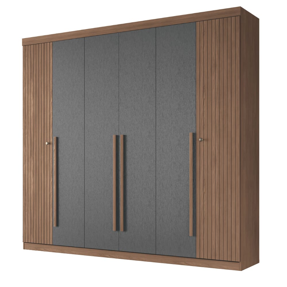 Guarda Roupas Casal Detalhes Frisados Com 6 Portas 4 Gavetas Buriti Andirá