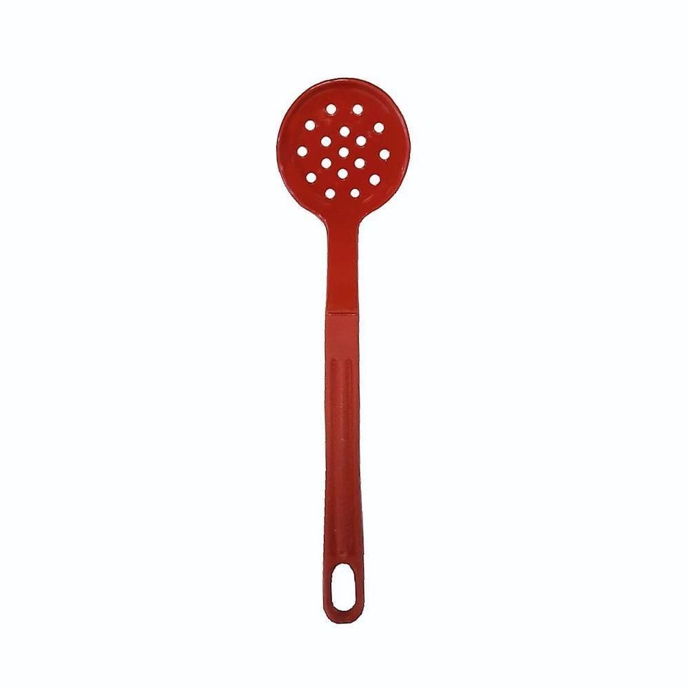 Escumadeira Talher Em Nylon Cozinha Utensílio Vermelho 28Cm