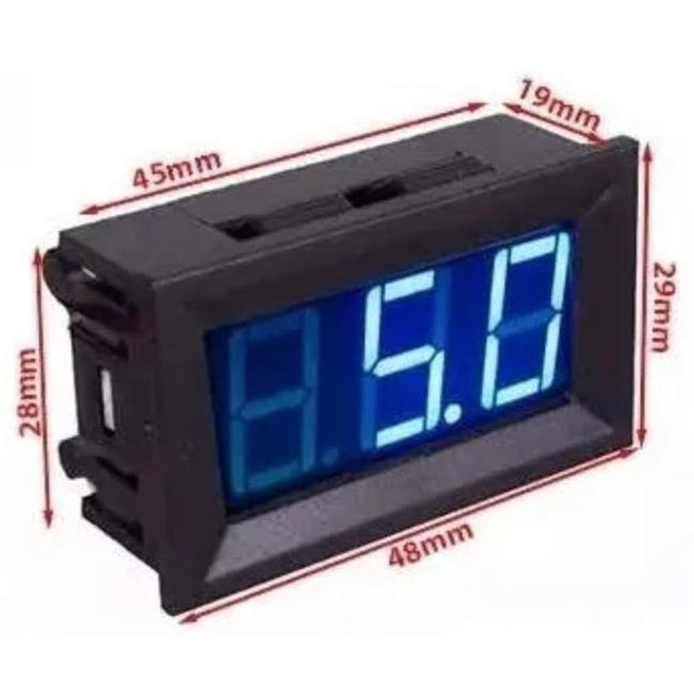 Mini Voltímetro Digital Som Automotivo Capa Painel 12V