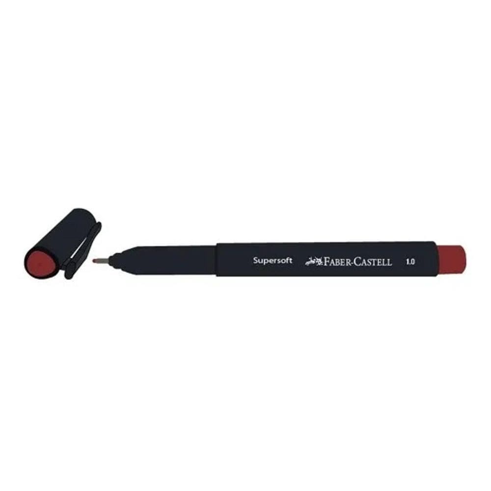 Caneta Supersoft Pen 1.0 Vermelho Escuro Faber Castell