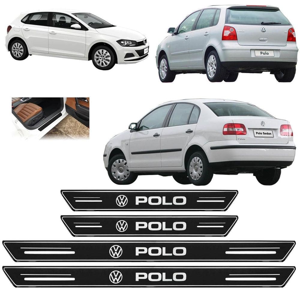 Soleira De Porta Platinum Polo Hatch Sedan 2003 A 2025 Preto