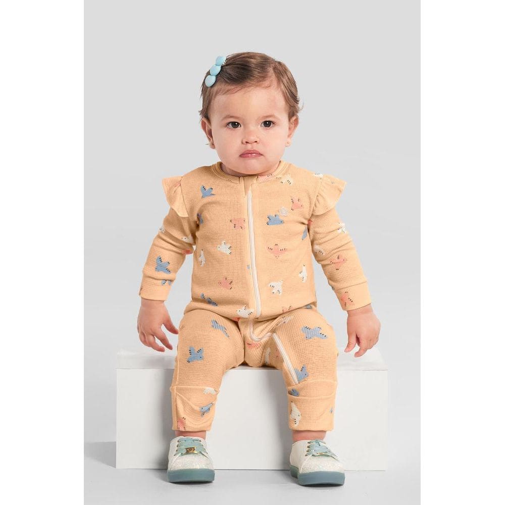 Macacão bebê menina de passarinho Brandili Baby