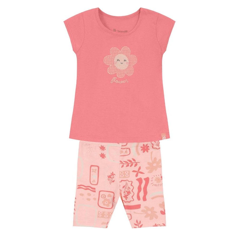 Conjunto bebê menina florido Brandili Baby