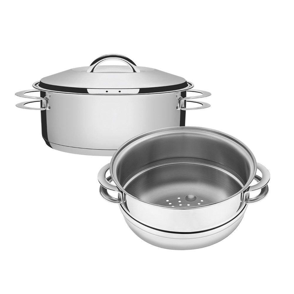 Jogo Caçarola Rasa + Cozi-vapore Solar 24cm 4,7L Tramontina