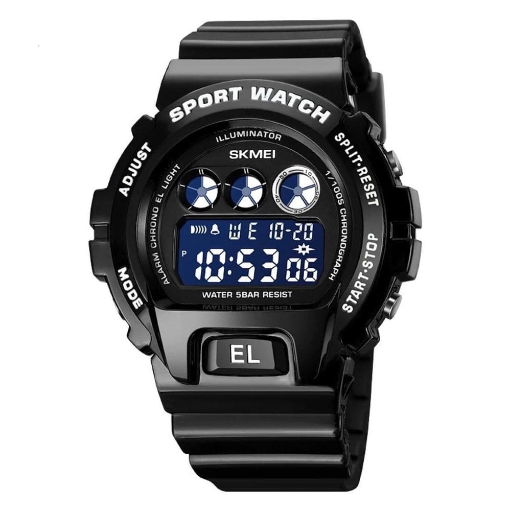 Relógio Masculino G Shock Skmei 1813Bk Digital Preto Branco