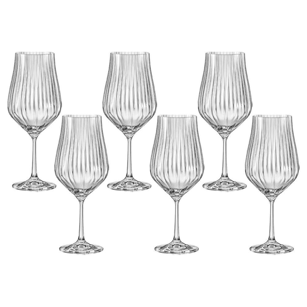 Jogo 6 Taças Cristal Vinho Bordeaux 550 Ml Linha Tulipa