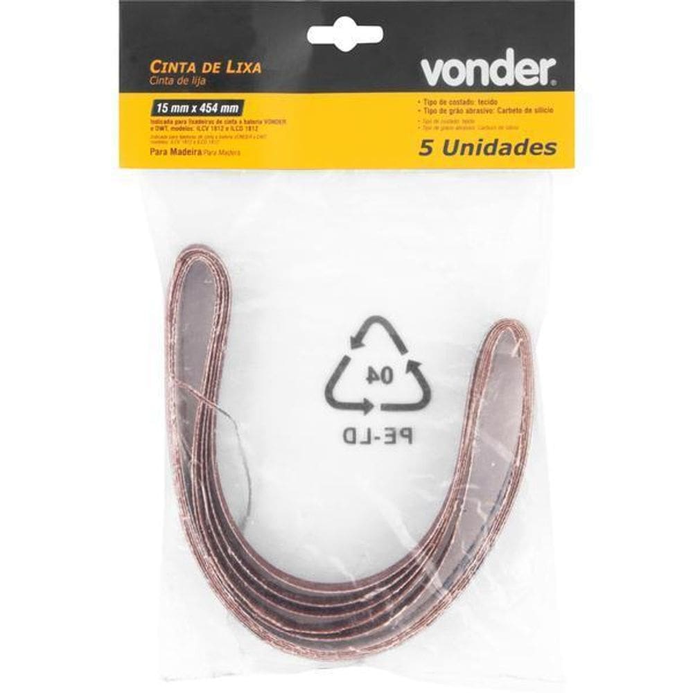 Cinta Lixa 15X454Mm G240 Com 05 Peças - Vonder