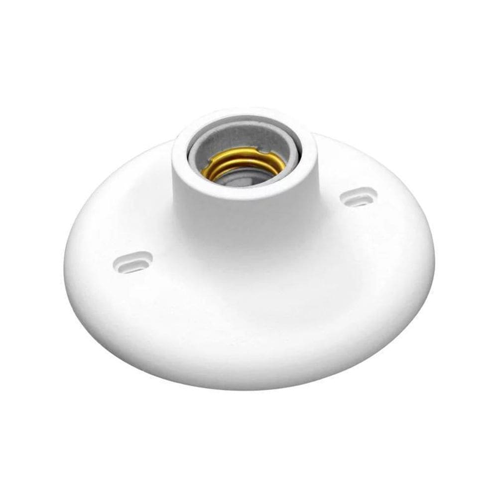 Plafon Pp Bocal Porcelana Branco 100W Taschibra C10