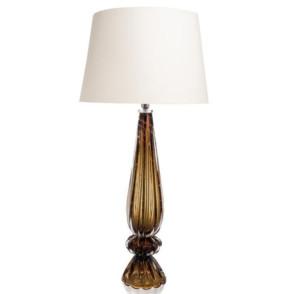 Abajour Em Cristal Murano Marrom - São Marcos 77Cm