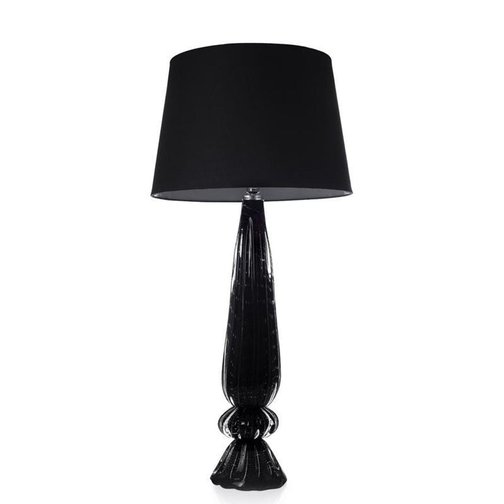 Abajour Em Cristal Murano Preto - São Marcos 77Cm