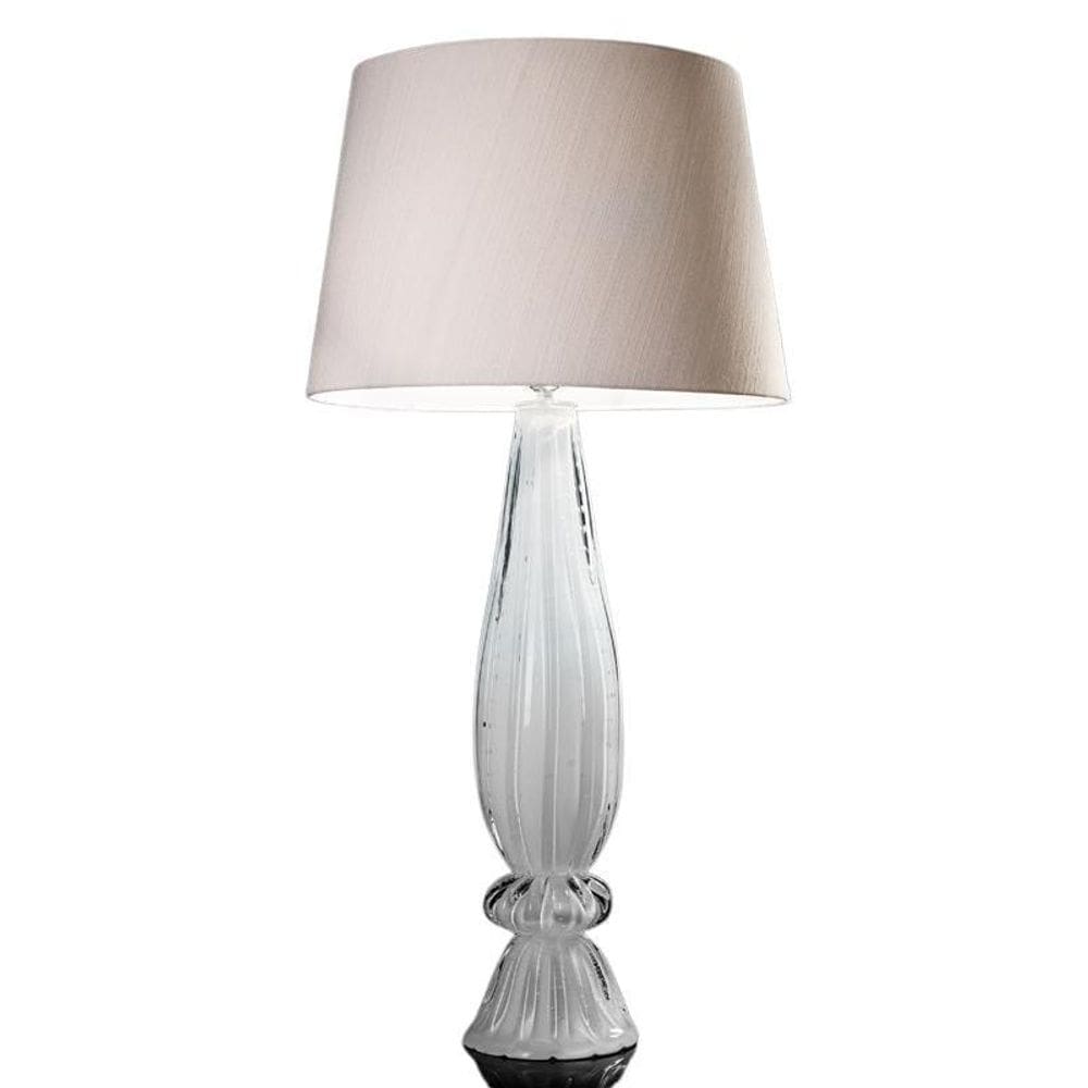 Abajour Em Cristal Murano Branco - São Marcos 77Cm