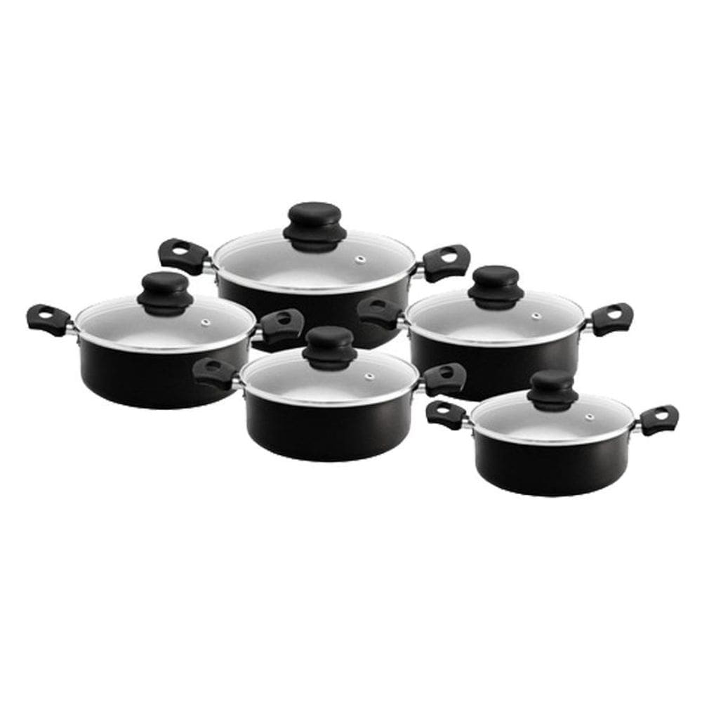 Conjunto De Panelas Caçarolas Antiaderente Alumínio 5 Peças