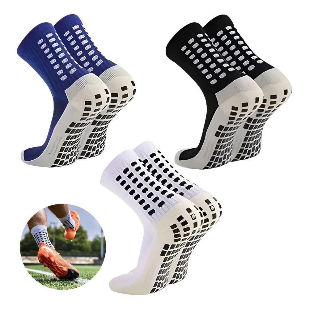 2X Kit 3 Pares Meia Antiderrapante Futebol Pro Soccer Esport