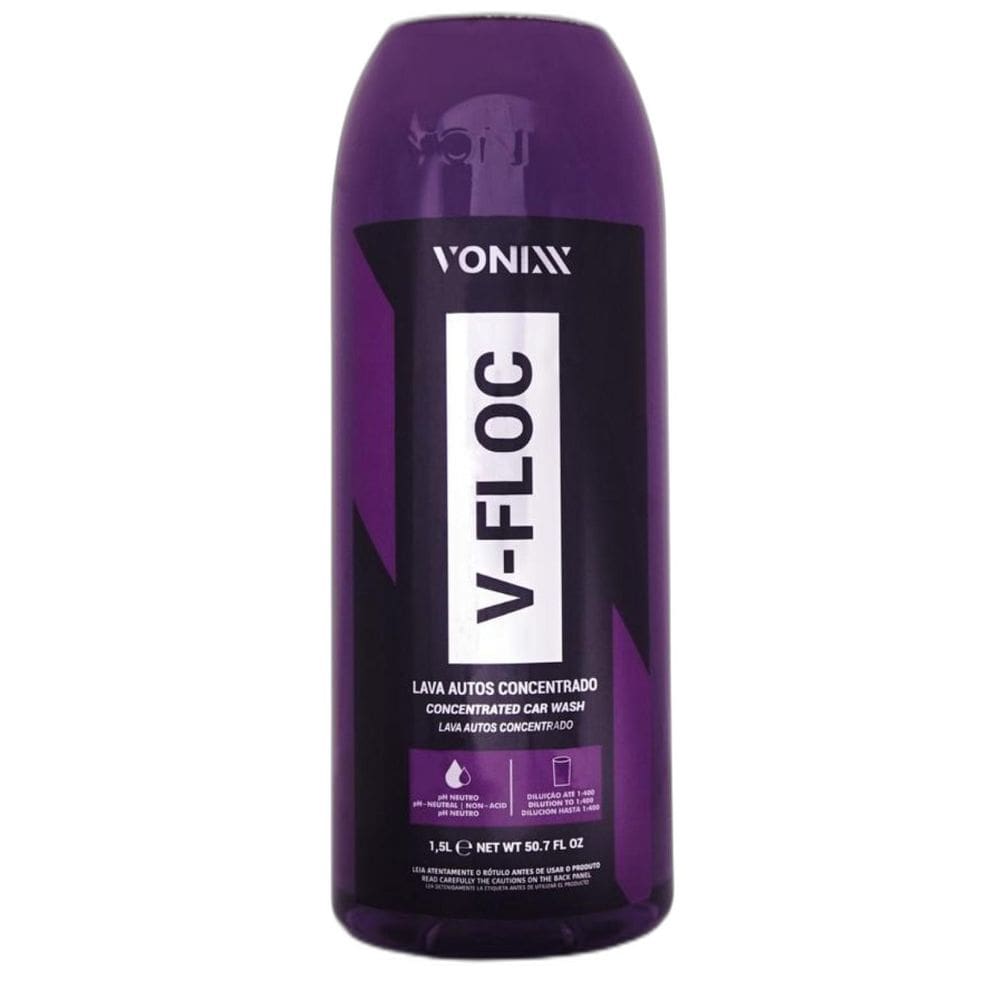 Shampoo V-Floc Concentrado Vonixx 1,5 L Lava Autos Neutro