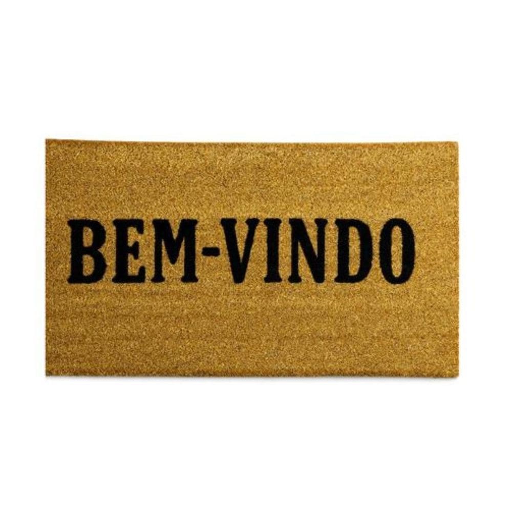 Tapete Capacho Fibra De Coco Estampado Bem Vindo 60Cm X 30Cm