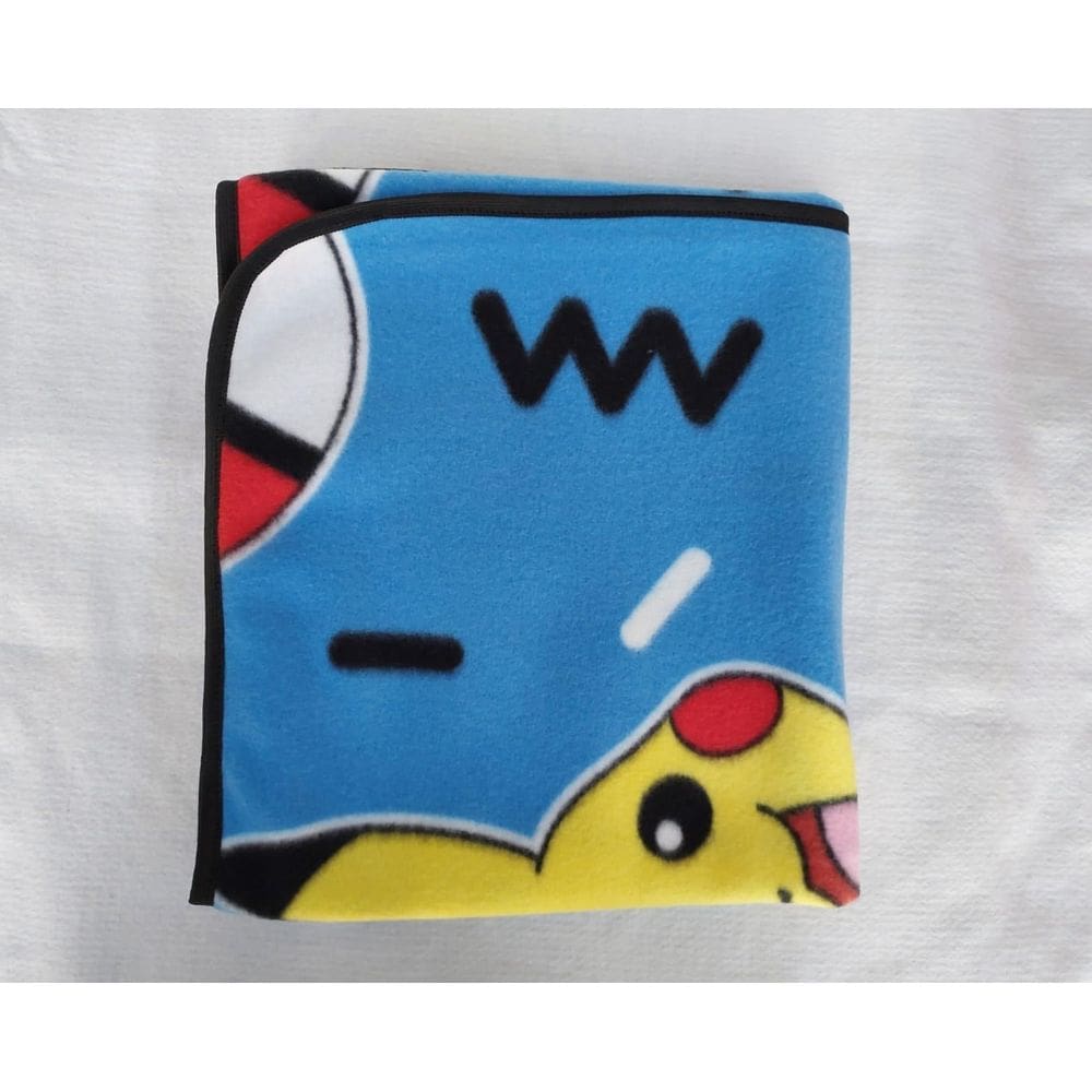 Mantinha Para Pet Pokemon Azul Acabamento Em Viés 80X100 Cm