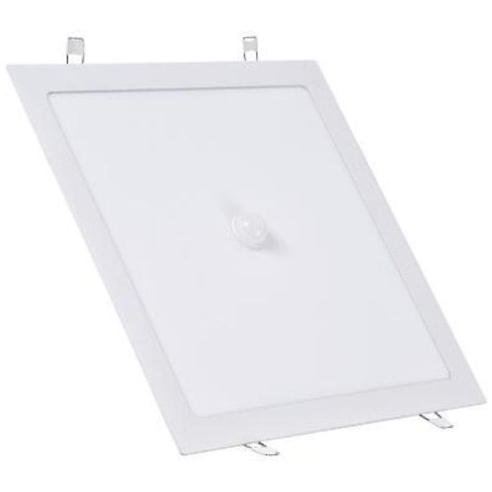 Plafon Led Quadrado Embutir Com Sensor Presença 18W 6500K