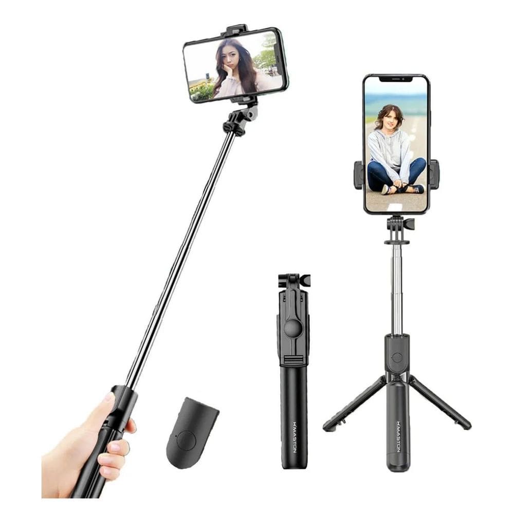 Pau De Selfie Compacto De Alumínio Com Bolsa De Viagem