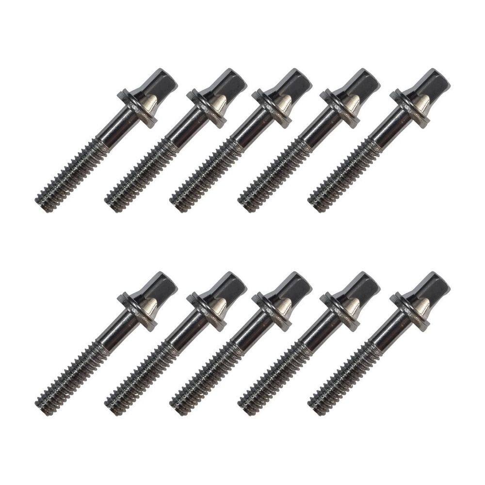 Kit 10 Parafuso Afinação De Bateria 30Mm X 5Mm 7/32 Cromado