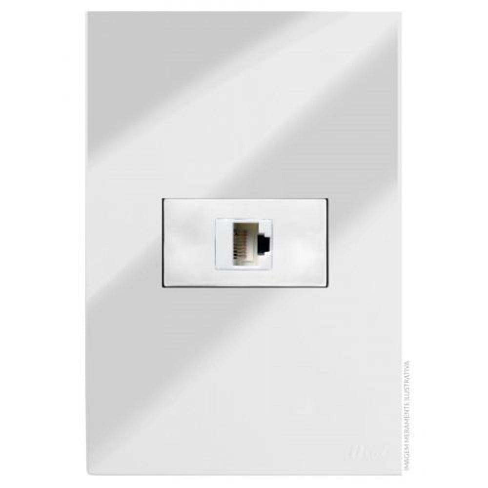 Cj Rj45 Cat5  Internet  Hor. 4X2 - Recta Espelhada Gloss