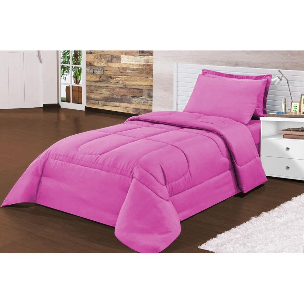 Edredom Star Soft Solteiro Paris Soft Dupla Face Pink