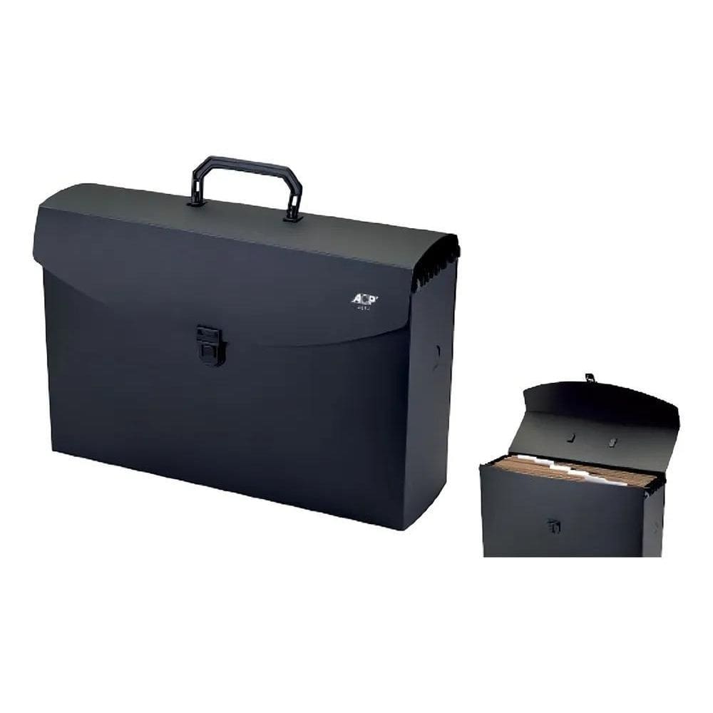 2X Maleta Arquivo Preta C/06 Pastas Suspensas - Acp