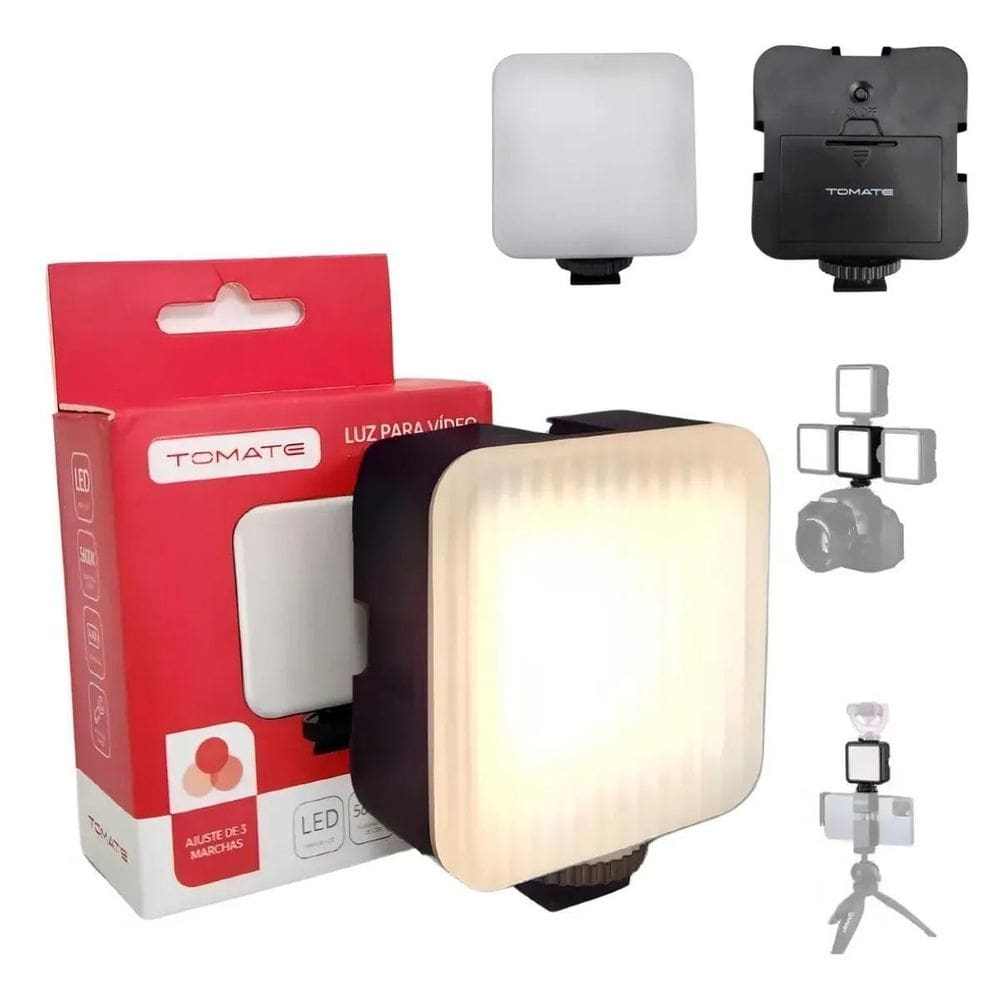 Mini Luz Led Com Sapata Fria Para Câmeras E Gimbals