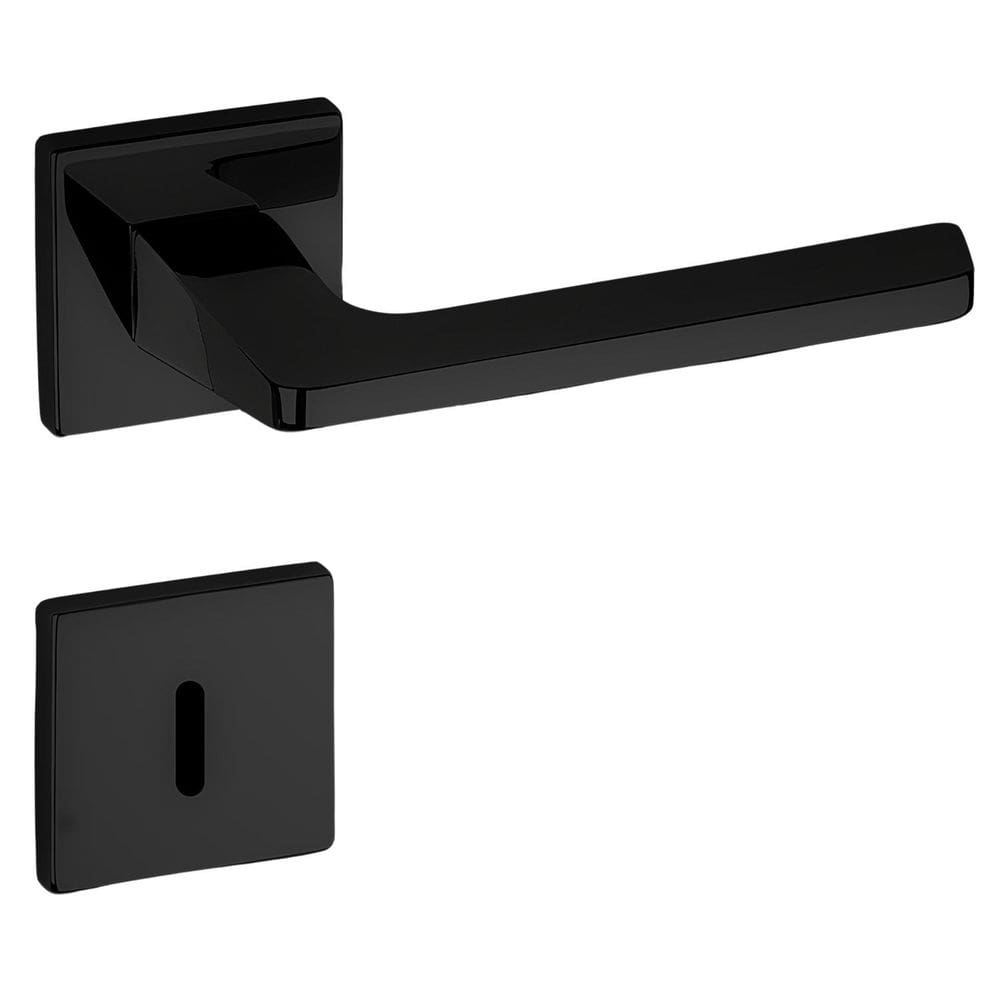 Fechadura De Porta Quadra Haga Sara 55Mm Preta Interna - Pr