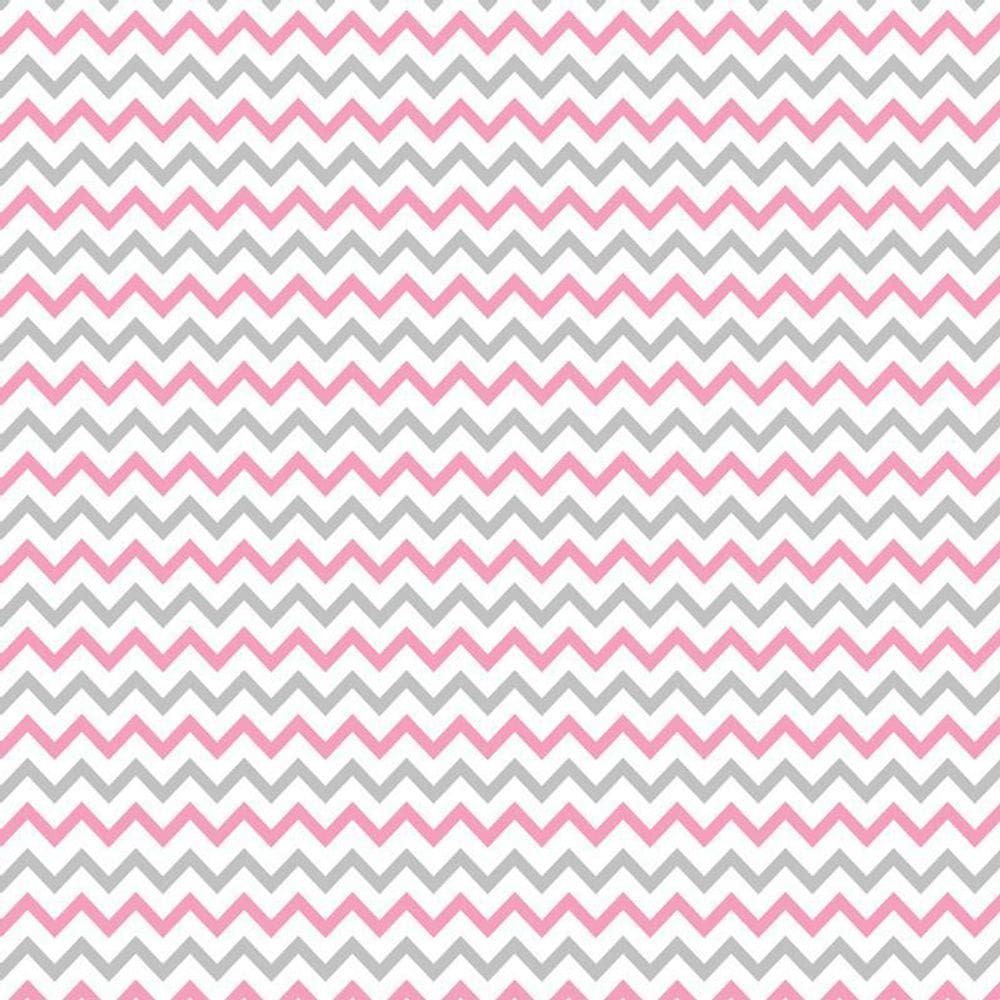 Papel Parede Chevron Rosa Branco E Cinza Adesivo Decorativo