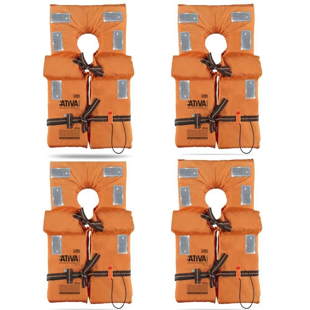 Kit 4 Colete Salva Vidas Homologado Classe Ii P 35 A 55 Kg