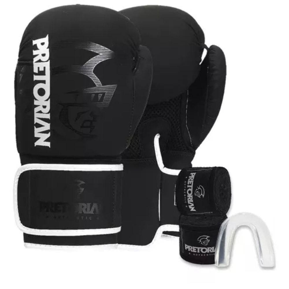 Kit Luva Boxe Muay Thai Bandagem + Bucal, Pretorian, 12 Oz