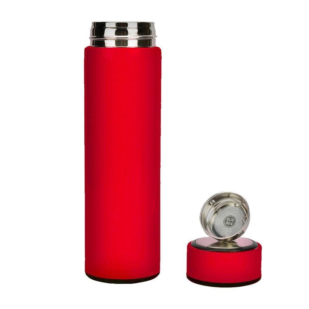 Garrafa Térmica Inox 500ml Quente Frio Tampa Vermelho Nº9