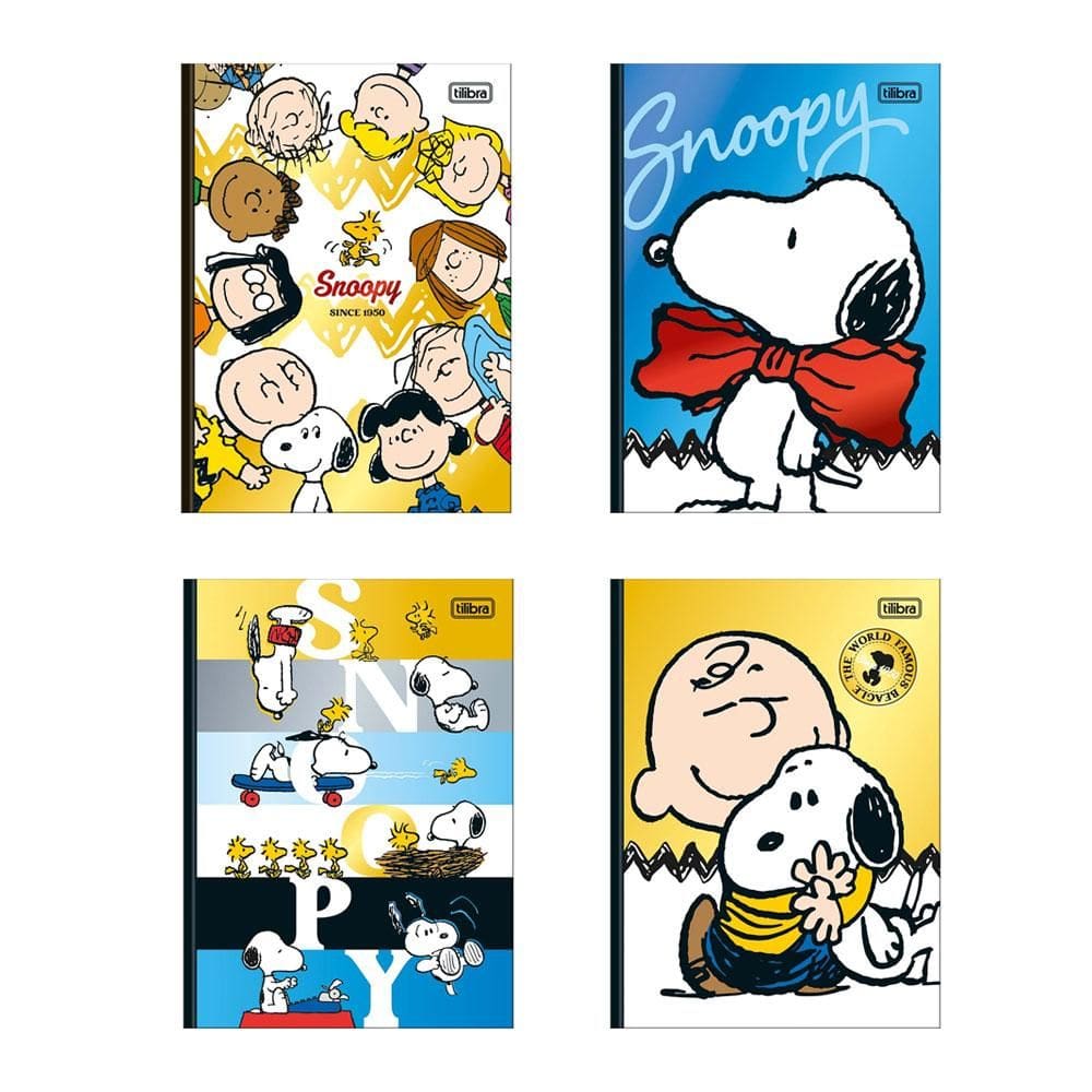 Caderno capa dura colegial 10x1 160fls Snoopy Tilibra