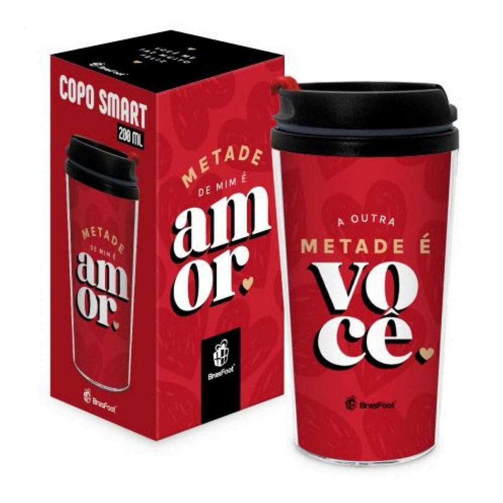 Copo Plastico Termico Smart Metade De Mim E Voce Brasfoot