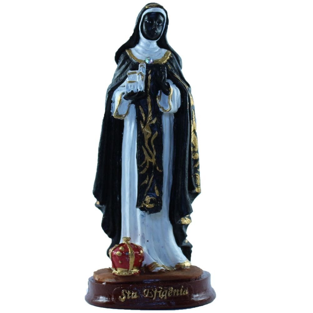 Santa Efigênia Escultura Em Resina 14 Cm