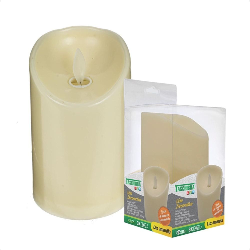3 Luminária Vela Led 10Cm Efeito Chama Quente Decor