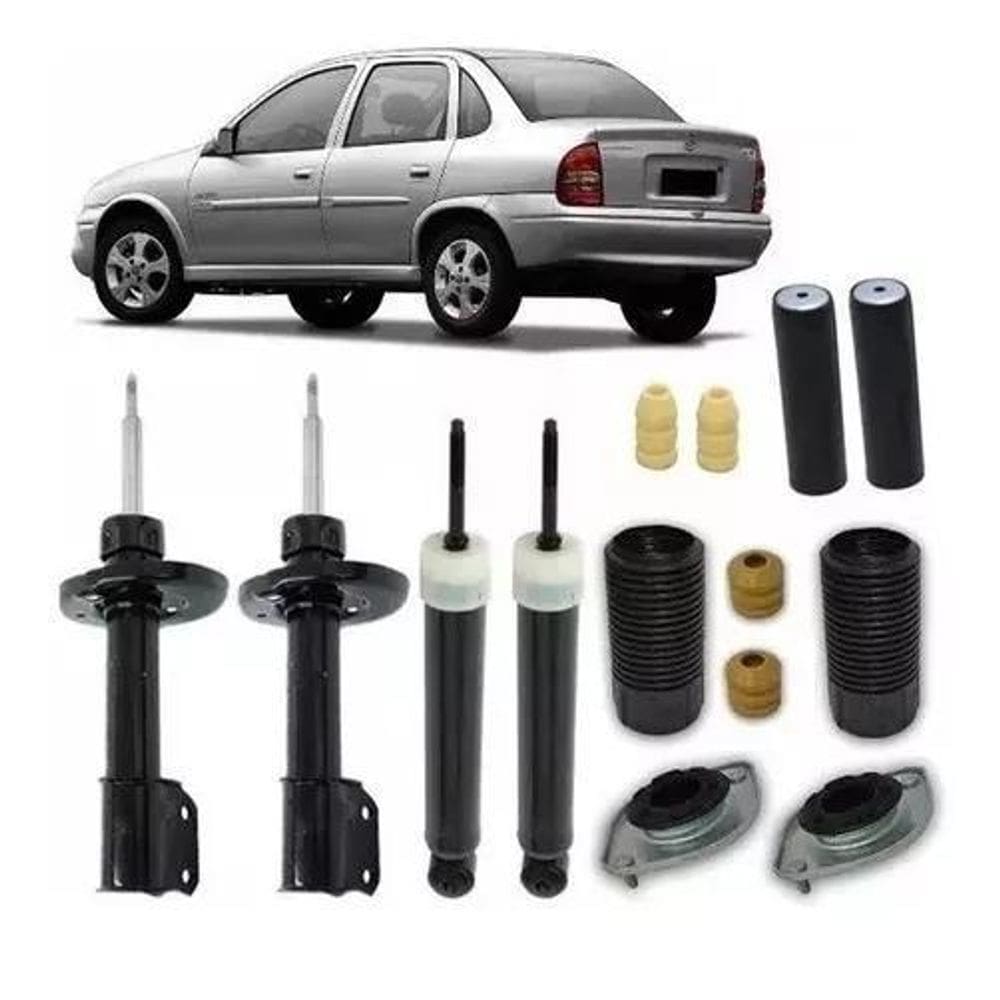 4 Amortecedor+ 4 Kit Suspensão Corsa Classic 2002