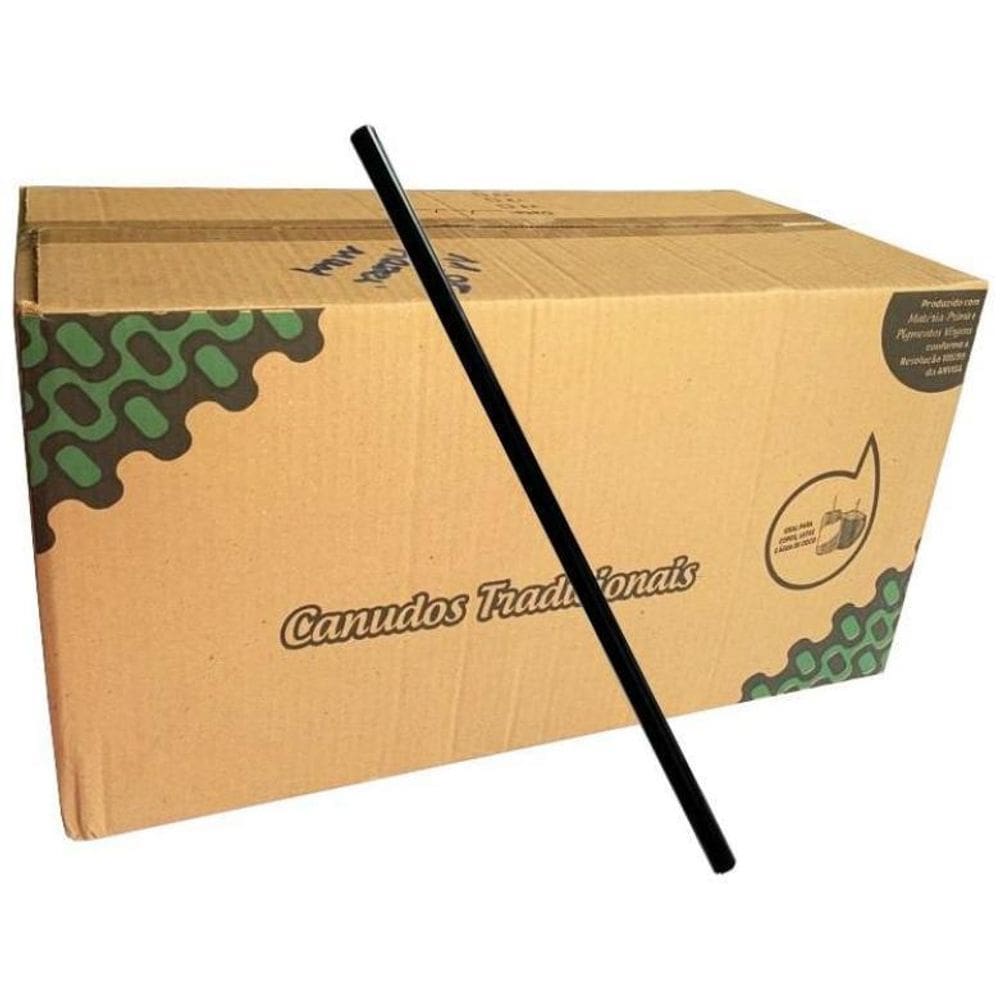 Canudo Preto De Plástico Para Drink Grande 21Cm 1Cx C/3000