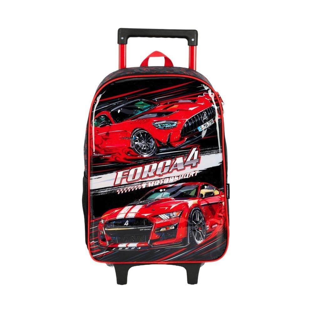 Mochila Escolar Com Rodas Força 4 Ic40982 - Vermelho