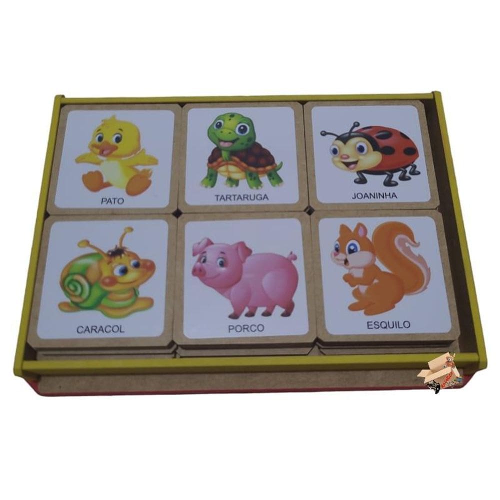 Brinquedo Pedagógico Madeira Jogo Memória Infantil Premium