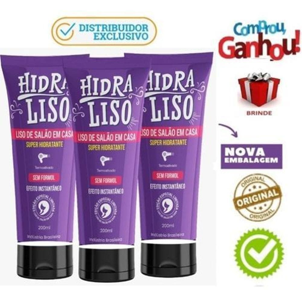 3 Hidra Liso Alisamento Sem Formol Progressiva-Hidra Liso